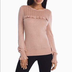 WHBM Pink Ruffle Sweater - XS